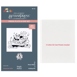 Spellbinders Steamboat Willie BetterPress Plate and Die Set, 5 Spellbinders BetterPress Card Panels