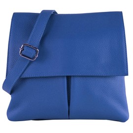 modamoda de - T63LEDER - Women's Leather Shoulder Bag, Signal blue