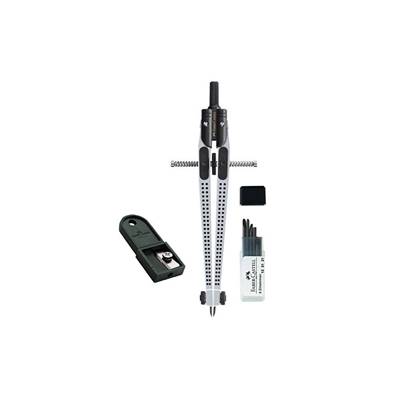 Faber-Castell 174472 - Spring Bow Compass Grip 2001, silver