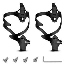 ROCKBROS Bicycle Drink Holder Bottle Cage Road Bike Bottle Holder Aluminum Alloy Lightweight Durable Compatible with PET Bottles and Tool Bottles (Black, 2-Piece Set)