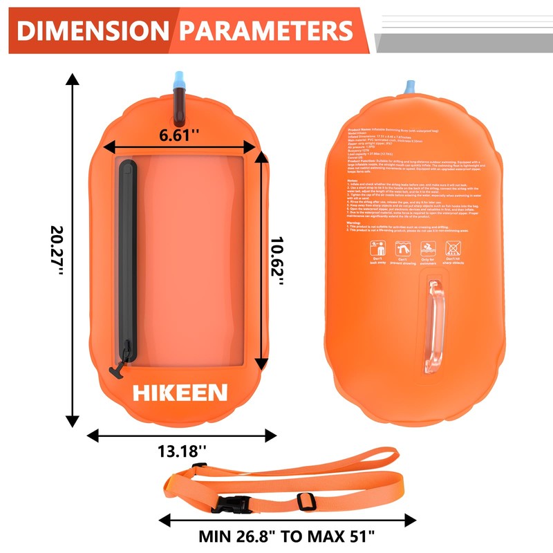 BOOSTEADY Swim Buoy-Waterproof Touchscreen Storage Space, Swim Buoy/Adjustable Waist Belt