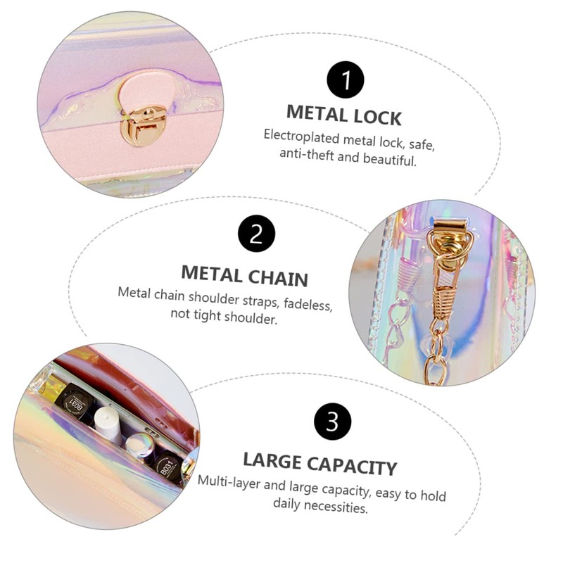 Baluue Fashion PVC Buckle Closure Cosmetic Bag Transparent Pouch for