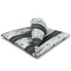 SHLAX&WING Men's Paisley Stripe Grey Silver Silk Pocket Square, gray