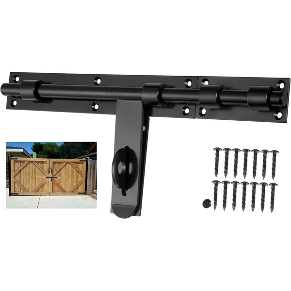 17" Slide Bolt Gate Latch，Thickened for Large Wooden/Metal Gates，Face Mount