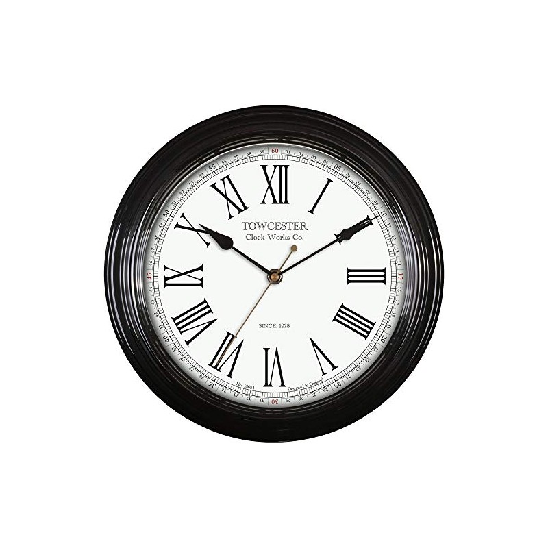 Towcester Clock Works Co. Traditional Quartz Wall Clock with Large