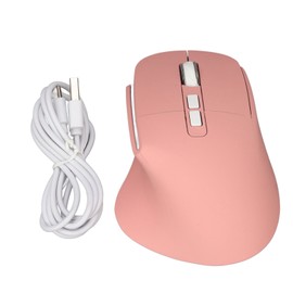 Vertical Ergonomic Mouse 2.4G Multi Function Button Rechargeable Wireless Mouse with USB Adapter for Computer Pink
