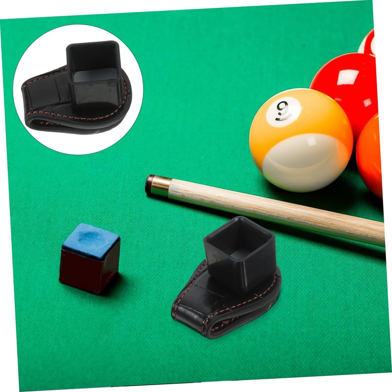 COLLBATH Portable Leather Pool Cue Chalk Holder with Magnetic Belt
