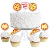 Big Dot of Happiness Pizza Party Time - Dessert Cupcake Toppers - Baby Shower or Birthday Party Clear Treat Picks - Set of 24