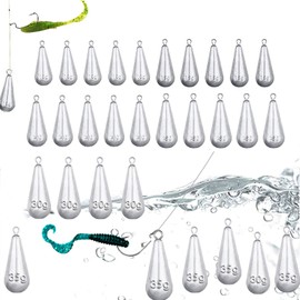Fishing Sinker, 30 Pieces Lead Fishing, Sinker Fishing, Lead Weights Fishing, 10g/15g/20g/25g/30g/35g Weights Lead Sinker for Outdoor Fishing Tackle Sinker Fishing Accessories