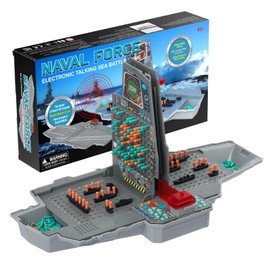 LEVEROAM Talking Sea Battle Board Game with Light and Sound Effects, Electronic Naval Battle Strategy Game with 200 Preset Ships Layout, Logicality Training, 1-2 Players, Family Board Game