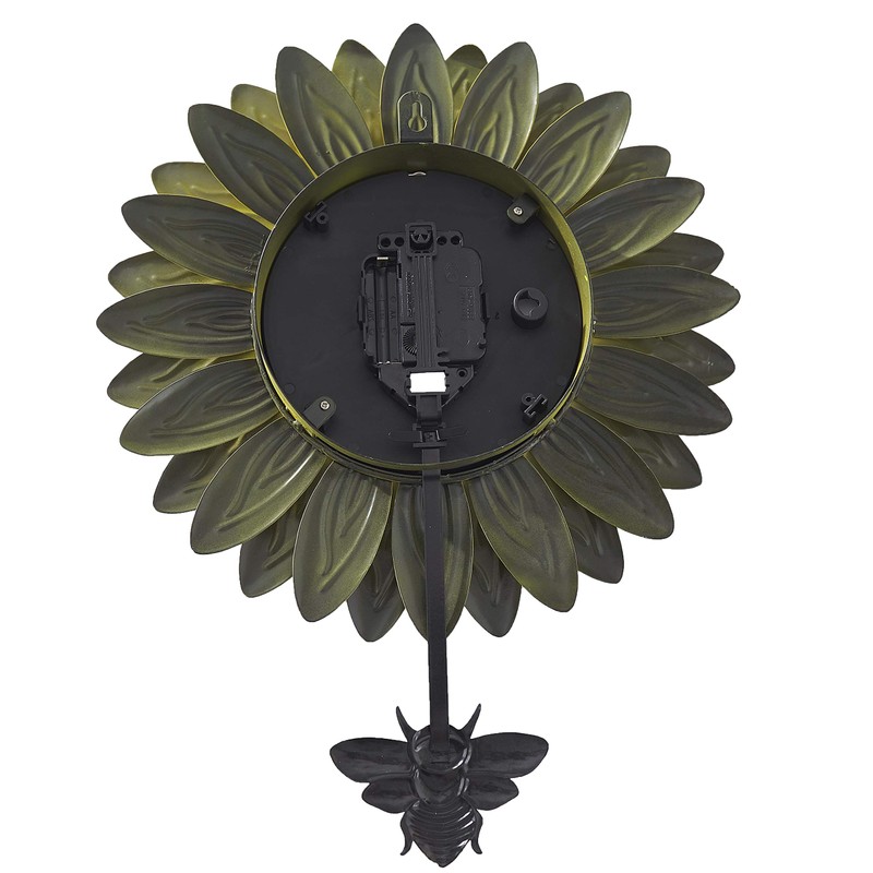 Wall Hanging Flower Clock with Analog Number Face - Sunflower