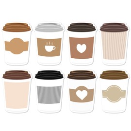 JSRQT 30 Packs Coffee Cup Sticky Notes Office Supplies Funny Sticky Notes Self-Adhesive Sticky Notes Coffee Themed Gifts Party Favors Cute Sticky Notes for Women Coffee Lover Memopads Essentials