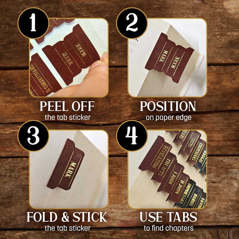 LPSTORE12 Premium Bible Tabs Set, 75 PCS PU Leather Bible