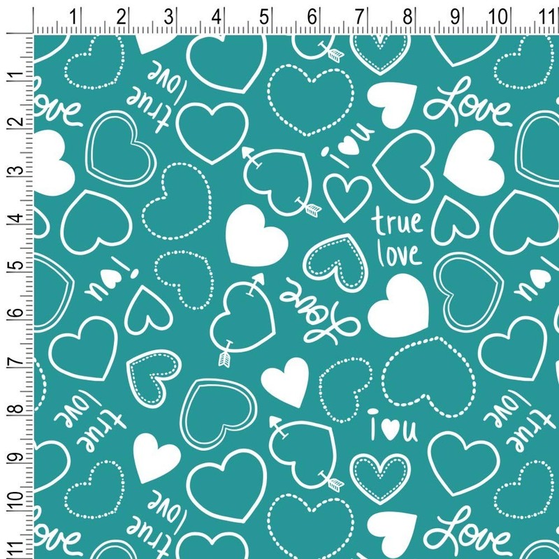 GRAPHICS & MORE Cute Hearts Love Pattern on Teal Turquoise