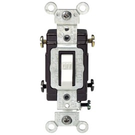 Leviton 20-Amp, 120/277-Volt, Toggle Double-Pole AC Quiet Switch, Commercial Grade, CS220-2W, White