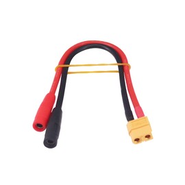 BDHI 1pc XT60 Female to 4mm Banana Bullet Female Connector Adapter Cable 12awg 10in for iSDT Charger(B194-1)
