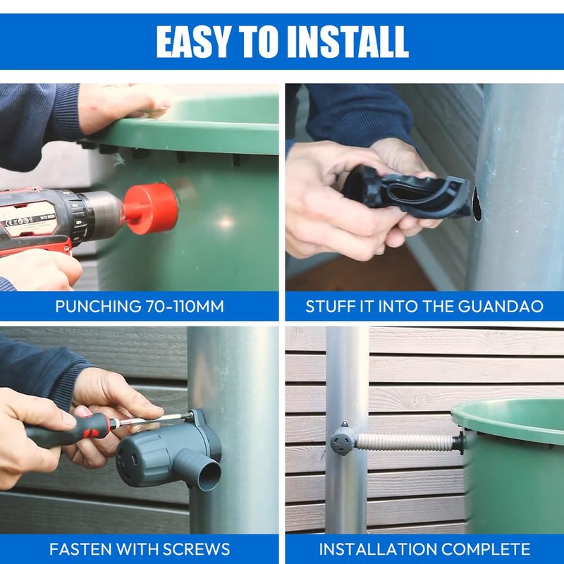 Speedy Rain Collector, Downpipe Rain Collector 70-100 mm, Rainwater Collector