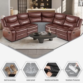 KinCam - Fundas de sofá seccionales impermeables, fundas de sofá reclinable de gran tamaño para sofá reclinable en forma de L, funda antideslizante para sofá seccional lavable (1 funda de esquina de