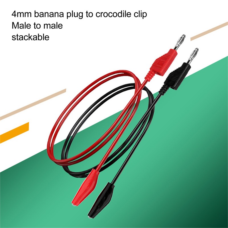 4mm Banana to Crocodile Clip Test Lead Stackable Soft Flexible