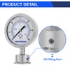 MEASUREMAN 0-30 PSI Sanitary Pressure Gauge - Liquid Filled Stainless