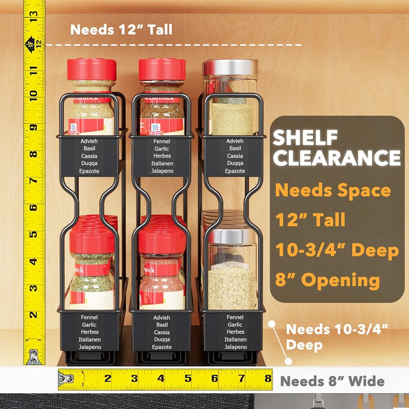 SpaceAid Pull Out Spice Rack Organizer, Heavy Duty Slide Out