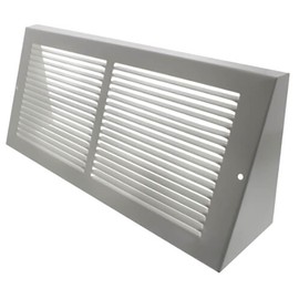 Metal Magery 14" x 6" Baseboard Register Vent White 14 x 6 Heavy Duty Steel Grille Triangular Air Vent Covers (Outside Dimensions 15-3/4" x 6-5/8")