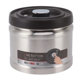 Vacuum Sealed Coffee Container 304 Stainless Steel Press Type Airtight Food Storage Container for Coffee Beans Tea Nuts 750ML Stainless Steel Natural Color