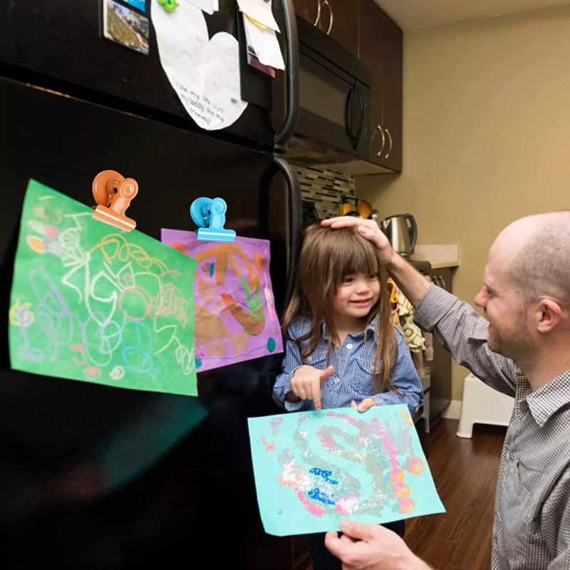 VNDUEEY 6 Pack Colorful Magnetic Clips for Whiteboard Refrigerator Magnets