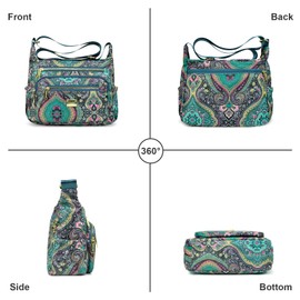 ModaZeal Nylon Cross Body Bags for Women Summer Handbag Messenger Shoulder Bag Floral Butterfly Handbags with Adjustable Wide Strap (#117 Style 5)