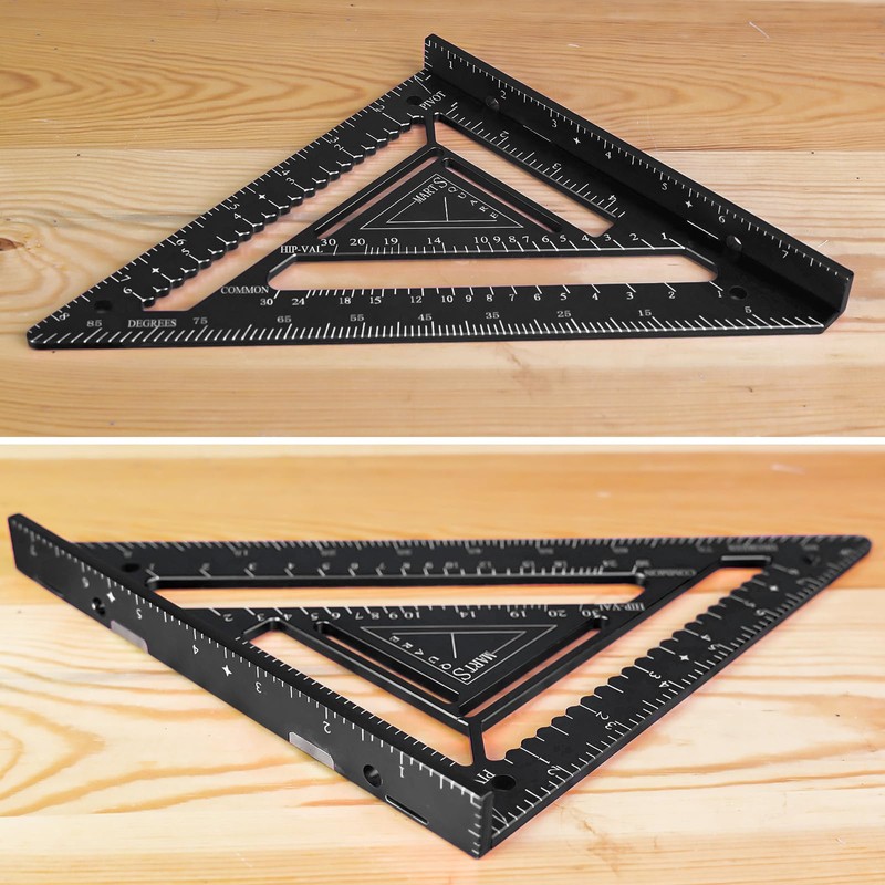 7.5" Magnetic Rafter Square with Jig Block - Multi-Angle Measuring