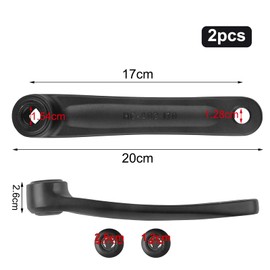 HTTYHT Pack of 2 Bicycle Crank Arm 170 mm Aluminium Alloy Crank Arm for BBS01 BBS02 BBS01B BBS02B BBS-HD Rhombic Hole Crank Black Crank Replacement Accessories for Mid Motor Electric Bicycle Mountain