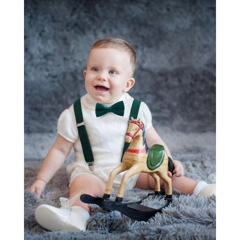 Satinio Set D 4tirantes Ajustables Con Moño Para Niños Boda