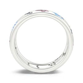 Jeulia Butterfly Inlaid Women's Band Ring: 1.77ct Round Cut Eternity Engagement Ring Sterling Silver Promise Infinity Diamond Cubic Zirconia Jewellery Ring, Sterling Silver