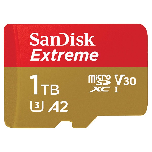 SanDisk SDSQXAV-1T00-GN6MN MicroSDXC UHS-I Card, 1TB Extreme Ultra Fast Type (Up to 190MB/s Read Up to 130MB/s Write)
