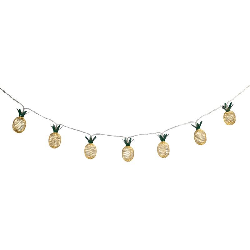 Northlight 10-Count LED Warm White Gold Pineapple String Lights -