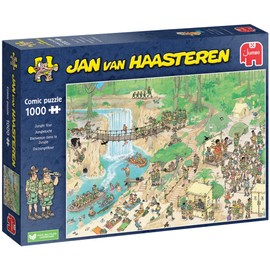 Jan Van Haasteren Jungle Tours - 1000 Piece Adults Puzzle & Comic Puzzle - Large Jigsaw Puzzle for Adults - 100% Recycled Cardboard 1000Pc Jigsaw, Fun Jungle Themed Adult Puzzle - Dimensions 68 x 49cm