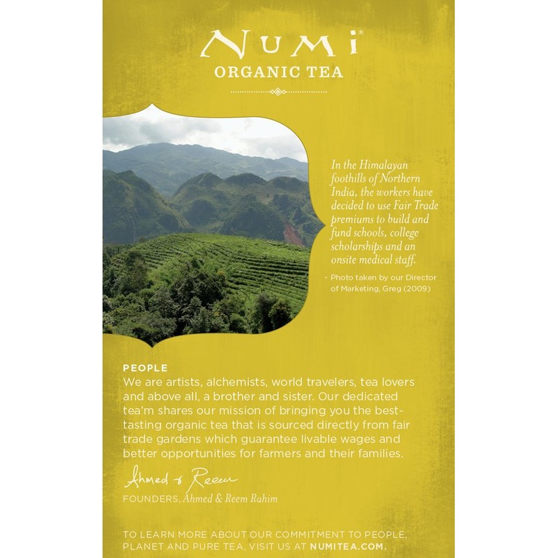 Numi Organic Tea Decaf Ginger Lemon, 16 Count Box of