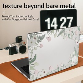 IMMOENUC for 2024-2022 MacBook Air 13 M3/M2 Chip（A3113 A2681） 13 inch Case Matte Hard Shell Plastic Protective Cover Lightweight, Durable (Floral Wreath)