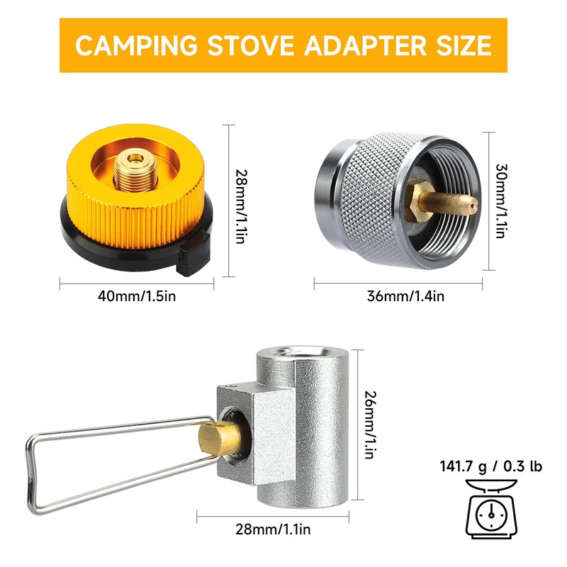 SAN LIKE 3pcs Camping Stove Adapter Butane Canister Adapter Refill