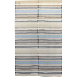 SunnyDayFabric Noren, Itawa, Scandinavian Style, A, Blue, Approx. 33.5 inches (85 cm) x 59.1 inches (150 cm) Length