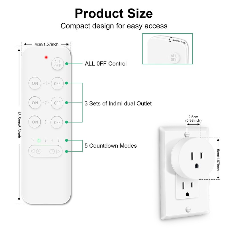 GreenCycle Wireless Remote Control Outlet Plug Adapter, Remote Control Plug