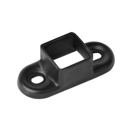 OTTFF 20 Pack Black Square Post Flange Base Fits 1" Tube, Steel Sqaure Tube Fitting, Wall Mount End Fence Bracket for Deck Railing
