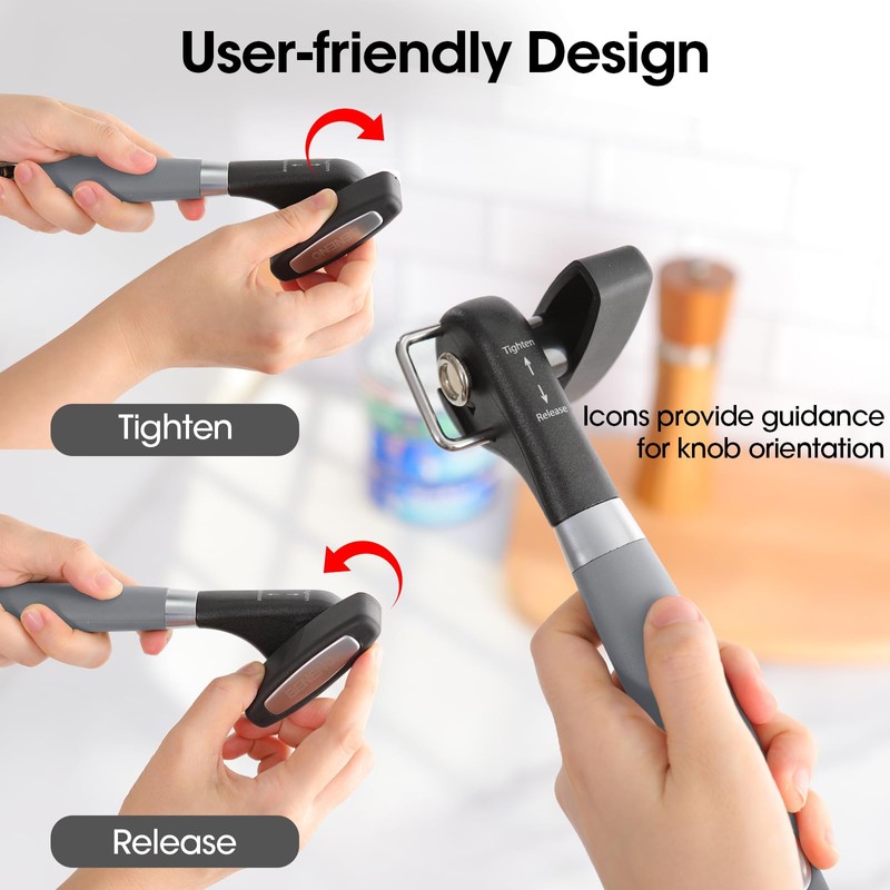 Beneno Can Opener, Manual Side Safe Cut Can Opener Smooth