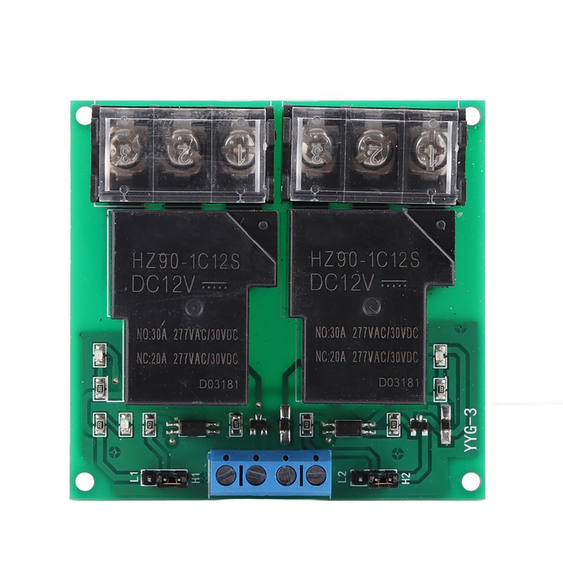 YYG-3 30A Two-Way Relay Module 12VDC Bi-Directional Two-Way Optocoupler Insulation