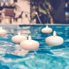 flamecan 24 Pack Floating Candles, 3” White Unscented Dripless Wax