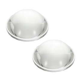 PATIKIL Diameter 57mm Flat Convex Lens, 2 Pcs Height 24mm High Borosilicate Glass LED Optical Convex Condenser Lens with Edge for Flashlight Car Bike Head Lamp Spotlight, Clear 3.5mm