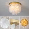 JC TOPA 3-Lights Capiz Shell Ceiling Light Fixtures, Gold Boho