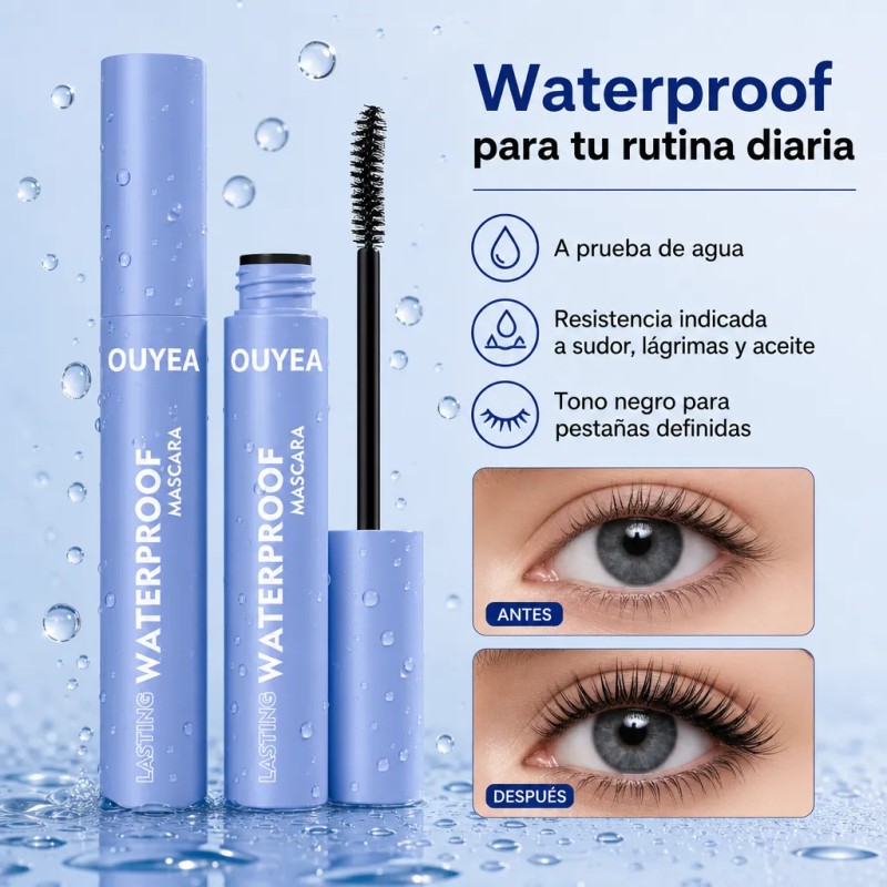 Máscara De Pestañas Waterproof Larga Duración Negro