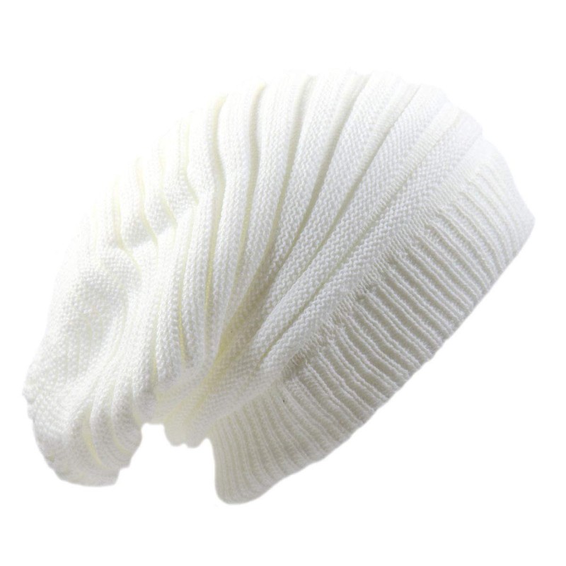RW Rasta Long Slinky Beanie Hats (White)