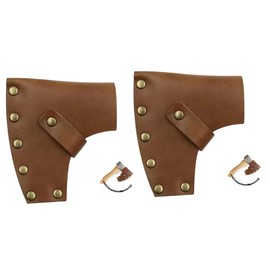 SUPVOX 2pcs Leather Axe Protector Cover Camping Hatchet Head Protective Sleeve